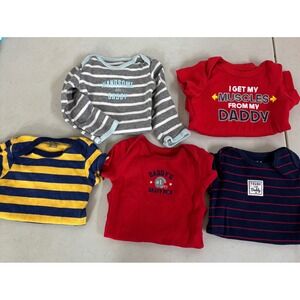 5 Pack Baby Boy Bodysuits Newborn Gerber Carter's Child of Mine Football‎